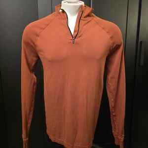 Fabletics Men's Long Sleeve Tee - Rust Orange